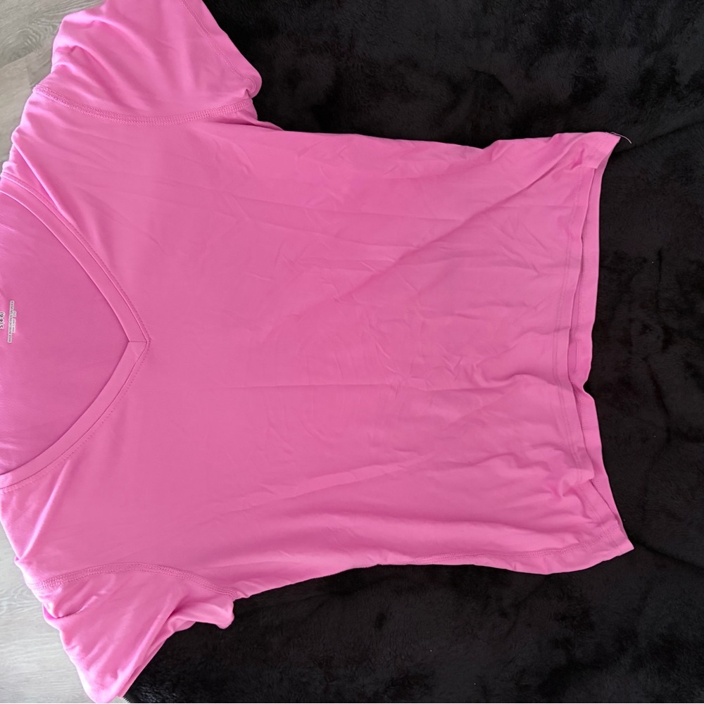 Athletic Works Pink V-Neck Short Sleeve Tee